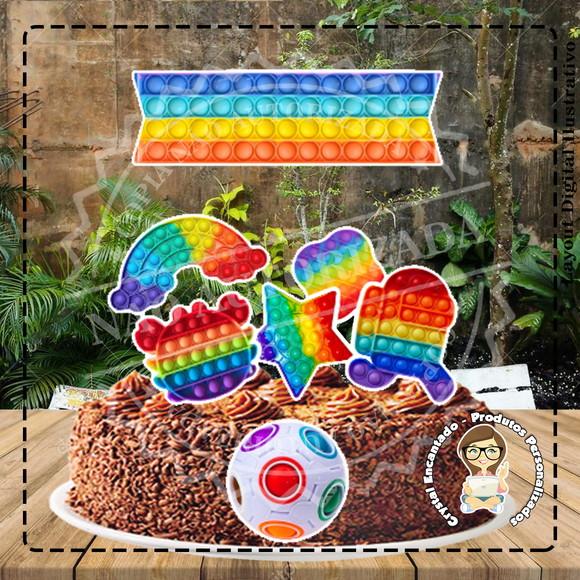 Topo de Bolo Fidget Toy - Ref 2910 Arquivo Digital