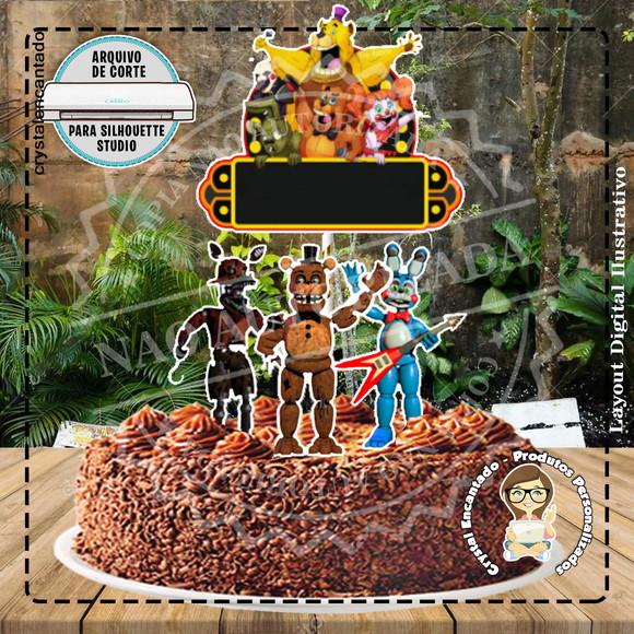 Topo de Bolo Five Night At Freddy - Ref 0203 Arquivo Digital