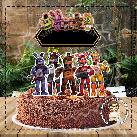 Topo de Bolo Five Night At Freedy - Ref 2946 Arquivo Digital