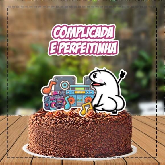 Topo de Bolo Flork Complicada - Ref 5485 Arquivo Digital