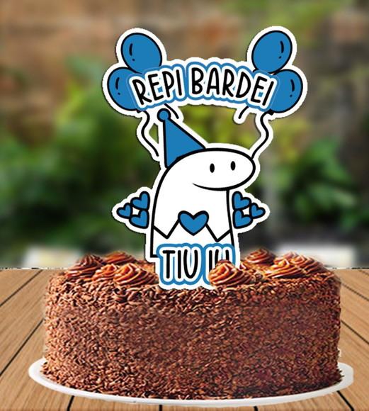 Topo de Bolo Flork Happy Birthday - 6073 Arquivo Digital