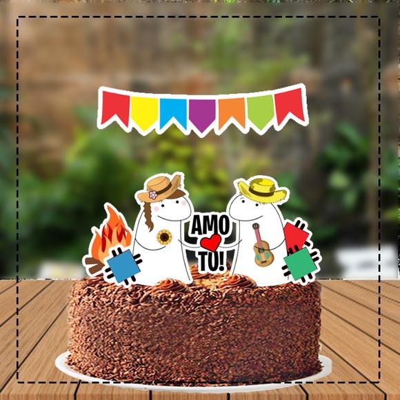 Topo de Bolo Flork Junino 4562 Arquivo Digital