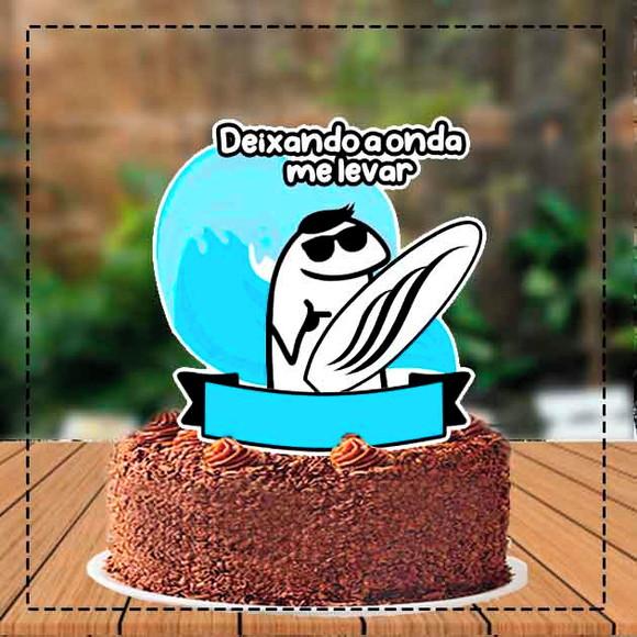 Topo de Bolo Flork Surfista Ref 3978 Arquivo Digital