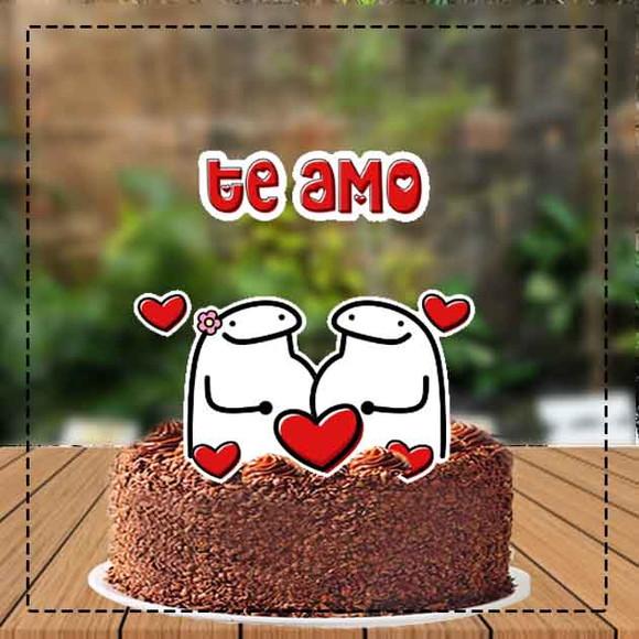 Topo de Bolo Flork Te Amo 4125 Arquivo Digital