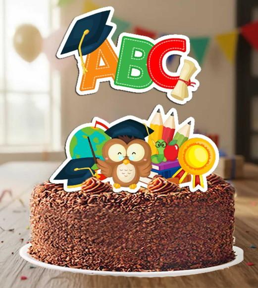 Topo de Bolo Formatura Abc Coruja - 6814 Arquivo Digital