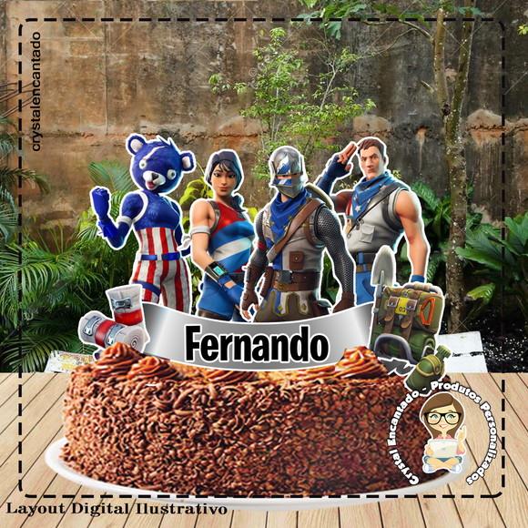 TOPO DE BOLO FORTNITE 3 - REF 2243 ARQUIVO DIGITAL