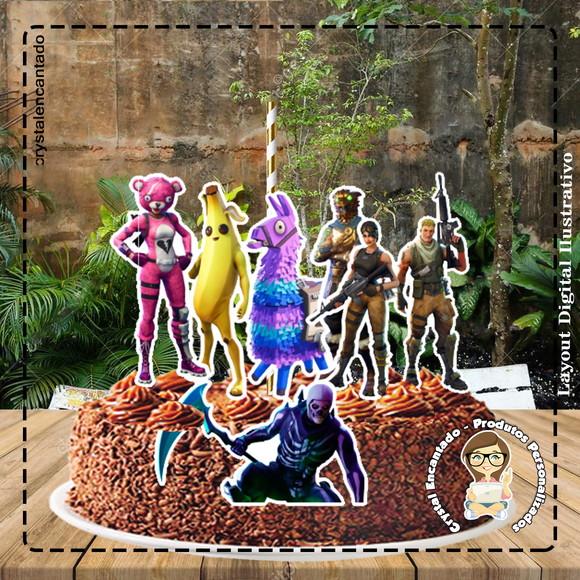 TOPO DE BOLO FORTNITE 5 - REF 2214 ARQUIVO DIGITAL