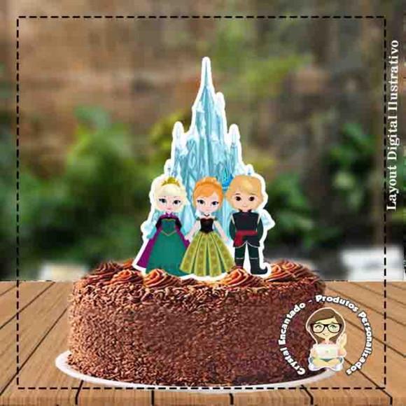 Topo De Bolo Frozen Ref 3883 - Arquivo Digital