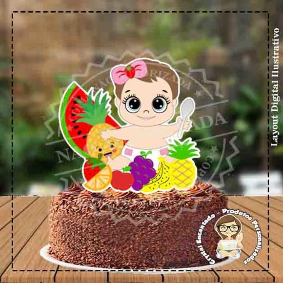TOPO DE BOLO FRUTINHAS MENINA - REF 3420 ARQUIVO DIGITAL