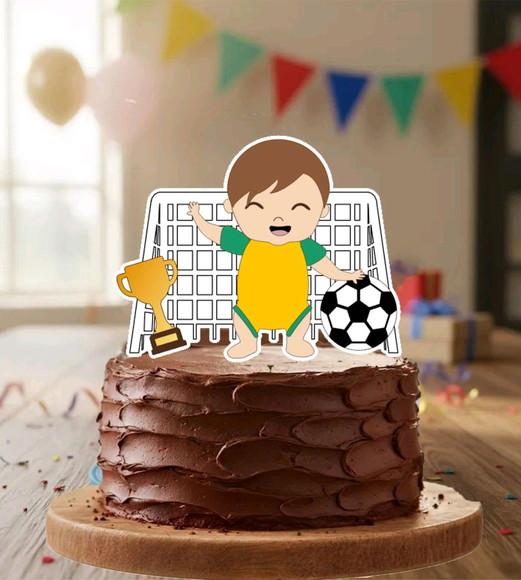 Topo de Bolo Futebol Bebe Brasil 7144 - Arquivo Digital