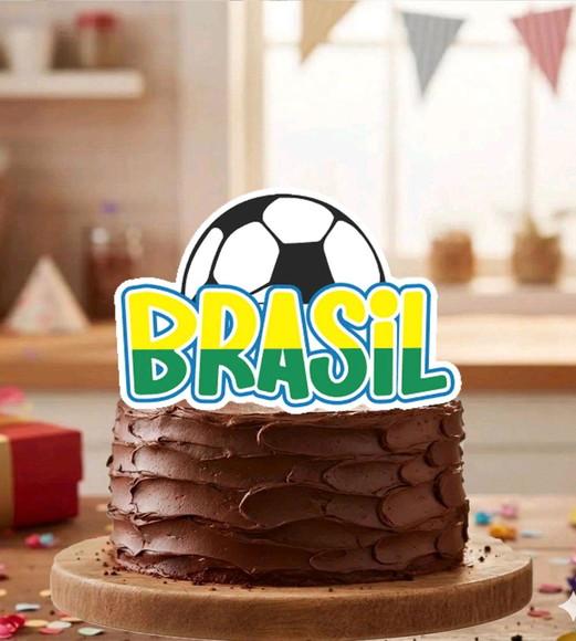 Topo de Bolo Futebol Brasil - 7161 Arquivo Digital