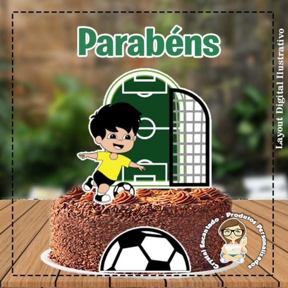 Topo de Bolo Futebol Brasil Menino -ref 5038 Arquivo Digital