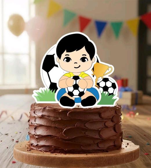 Topo de Bolo Futebol Brasil Menino 7146 - Arquivo Digital