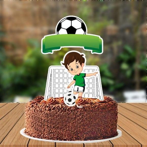 Topo de Bolo Futebol Menino Camisa Verde - 5677 Arq. Digital