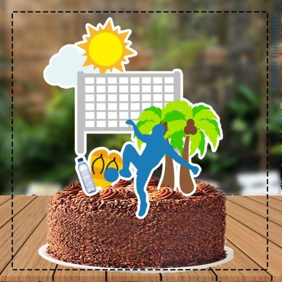 Topo de Bolo Futvoley Masculino - Ref 5190 Arquivo Digital