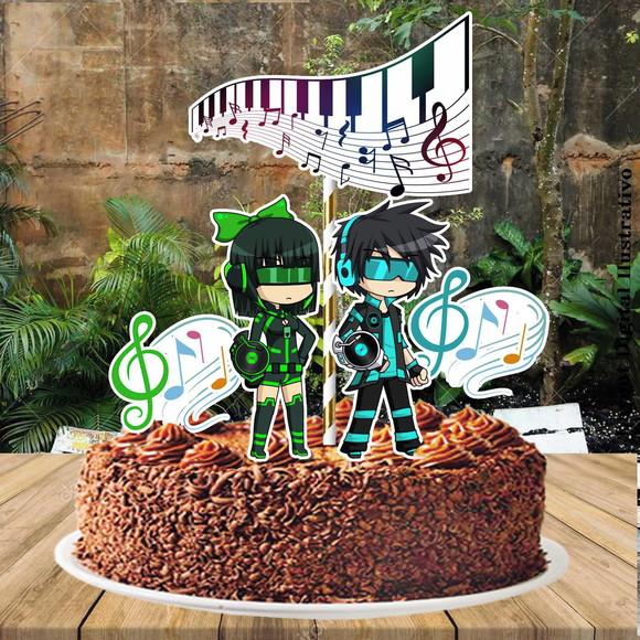 Topo de Bolo Gacha Dj - 0941 Arquivo Digital