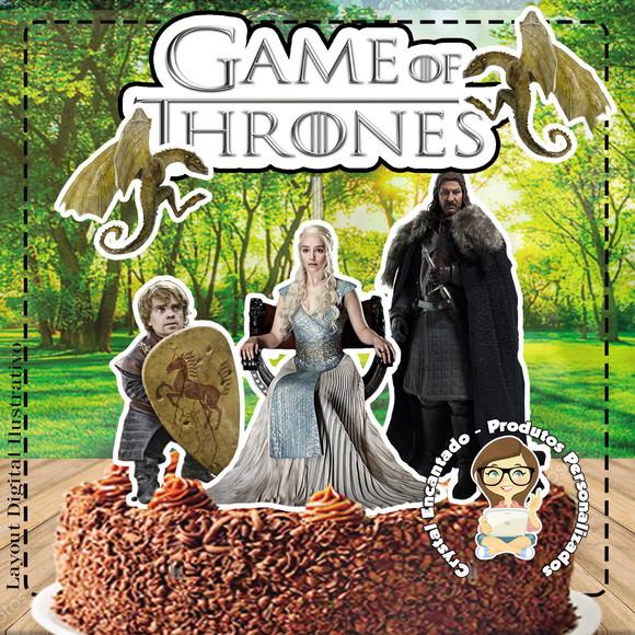 Topo de Bolo Game Of Thrones - Ref 0951 Arquivo Digital