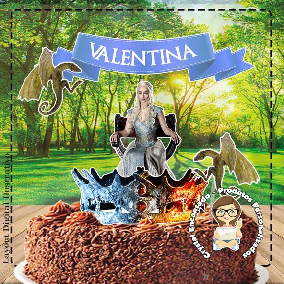 Topo de Bolo Game Of Thrones 1 - Ref 0952 Arquivo Digital