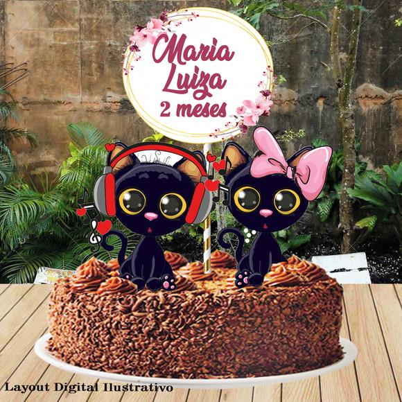 Topo de Bolo Gatinho - Ref 0391 Arquivo Digital