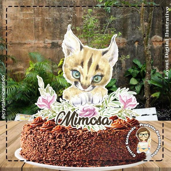 Topo de Bolo Gatinho - Ref 0392 Arquivo Digital