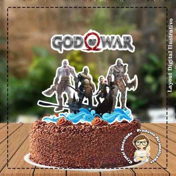 Topo de Bolo God Of War Ref 1540 - Arquivo Digital