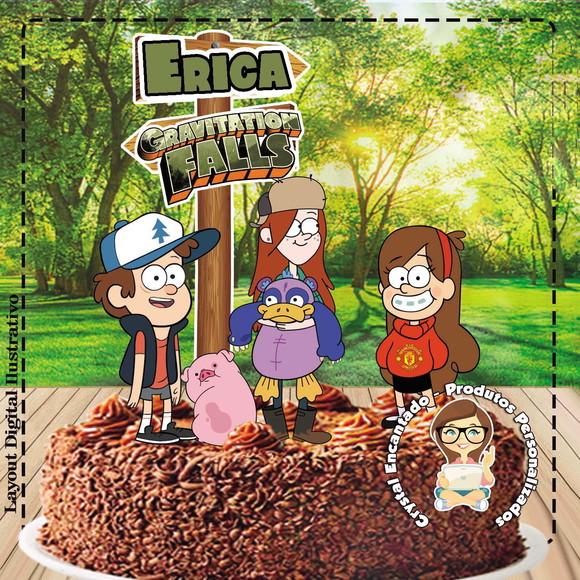 Topo de Bolo Gravity Falls 1 - Ref 0974 Arquivo Digital