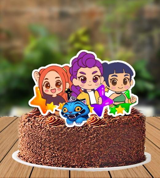 Topo de Bolo Guerreiras do Kpop - 6600 Arquivo Digital