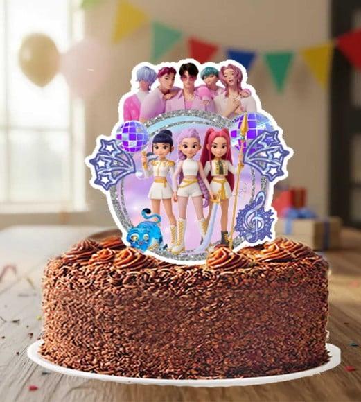 Topo de Bolo Guerreiras do Kpop e Saja Boys 6794 Arq Digital