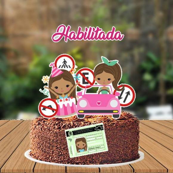Topo de Bolo Habilitada Morena - Ref 3301 - Arquivo Digital