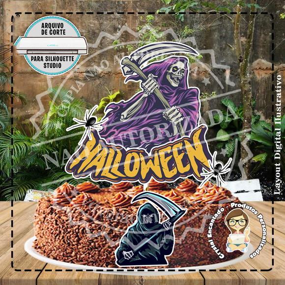Topo de Bolo Halloween 14 - Ref 1001 Arquivo Digital