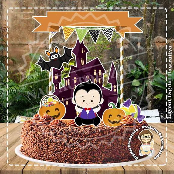 Topo de Bolo Halloween Baby 00 - Ref 1003 Arquivo Digital