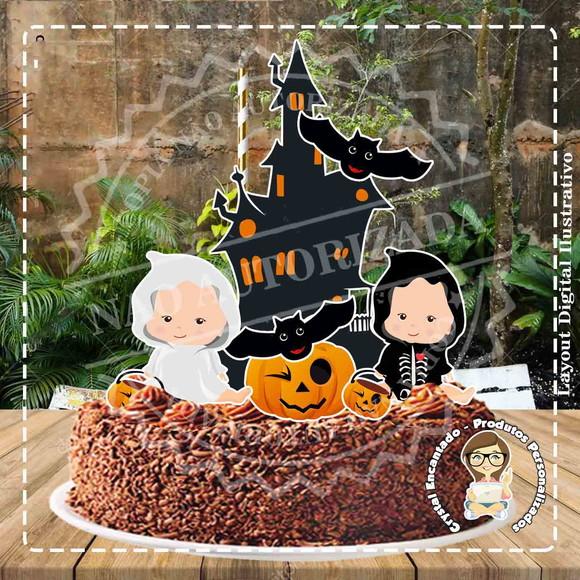 Topo de Bolo Halloween Baby 01 - Ref 1004 Arquivo Digital
