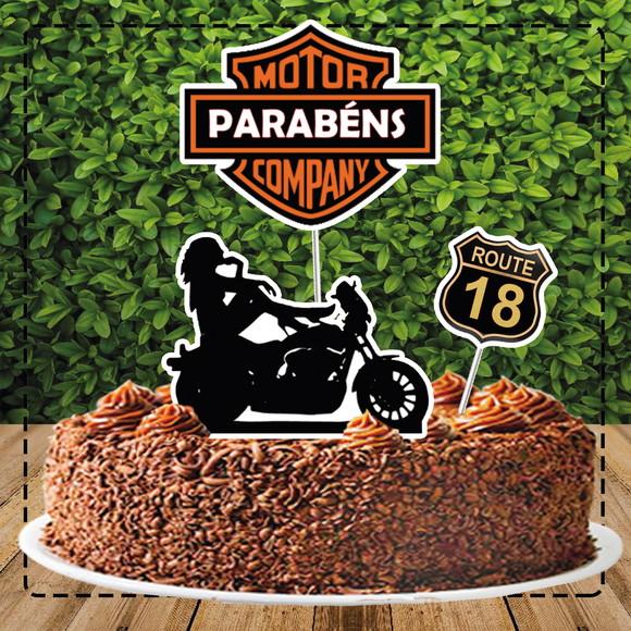Topo de Bolo Harley Davison 4150 Arquivo Digital