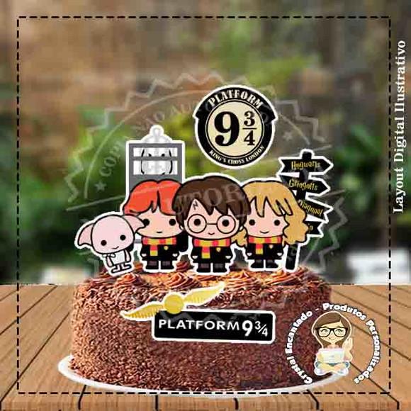 TOPO DE BOLO HARRY POTTER CUTE REF 3328 - ARQUIVO DIGITAL