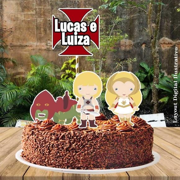 Topo de Bolo He Man Shera - 1017 Arquivo Digital