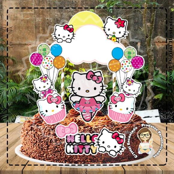 Topo de Bolo Hello Kitty - 2863 Arquivo Digital