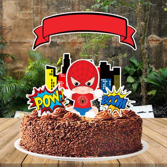 Topo de Bolo Homem Aranha Baby - 1149 Arquivo Digital