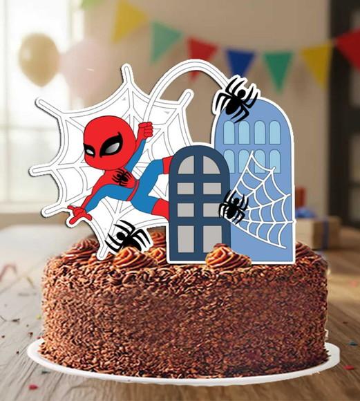 Topo de Bolo Homem Aranha Predio - 6801 Arquivo Digital