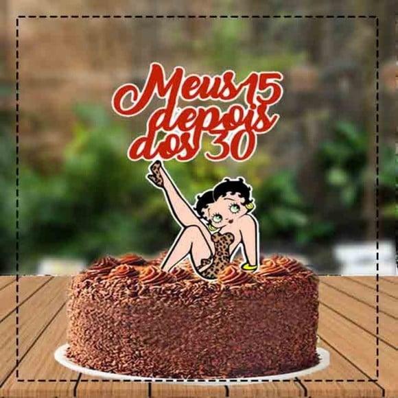 Topo de Bolo Idades 45 Anos Oncinha - 0191 Arquivo Digital