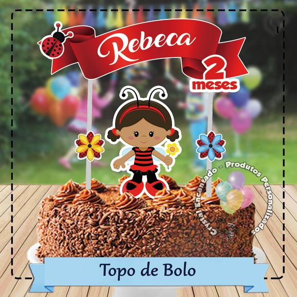 Topo de Bolo Joaninha - Ref 4246 Arquivo Digital