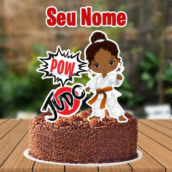 Topo de Bolo Judo Menina Morena - Ref 5862 Arquivo Digital