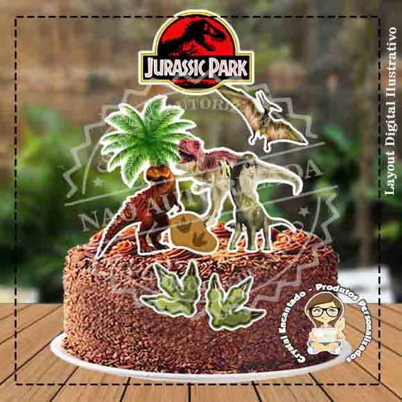 Topo de Bolo Jurassic Park - Ref 3134 Arquivo Digital