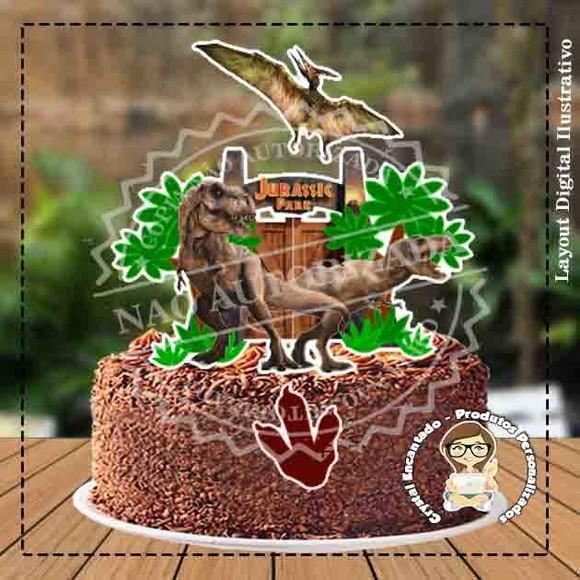 Topo de Bolo Jurassic Park - Ref 3137 Arquivo Digital