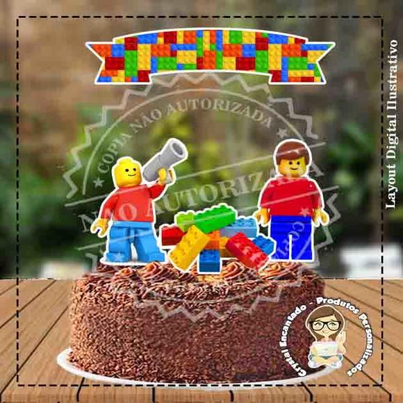 TOPO DE BOLO LEGO - REF 1221 ARQUIVO DIGITAL