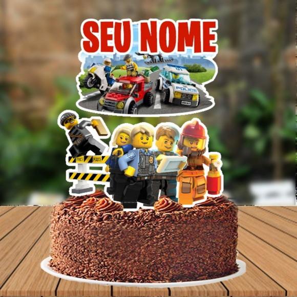 Topo de Bolo Lego City - Ref 5833 Arquivo Digital