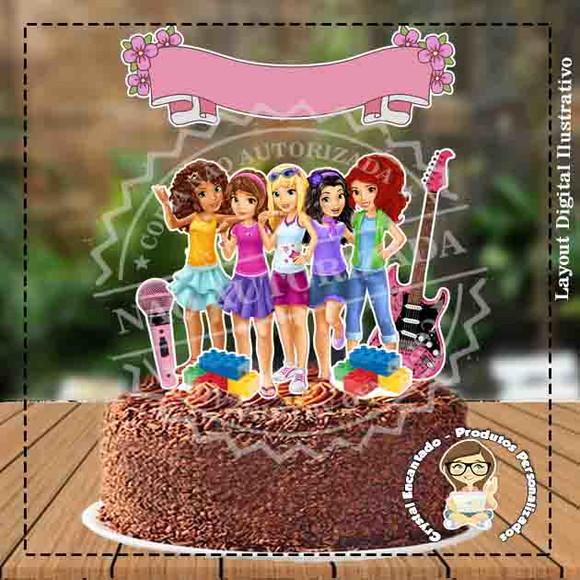 TOPO DE BOLO LEGO FRIENDS - REF 1225 ARQUIVO DIGITAL