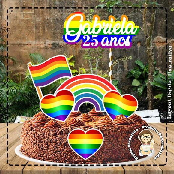 Topo de Bolo Lgbt - Ref 4270 Arquivo Digital