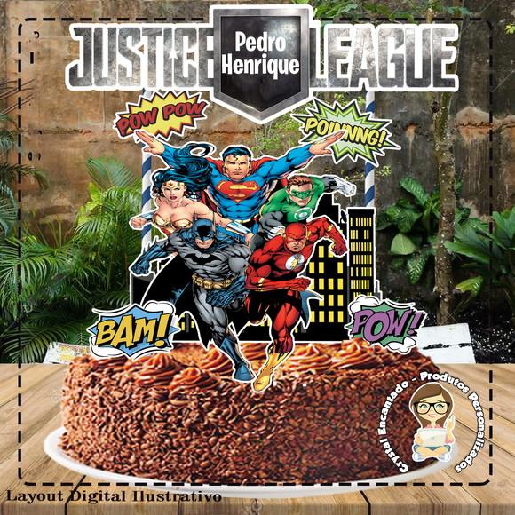 TOPO DE BOLO LIGA DA JUSTIÇA - REF 2629 ARQUIVO DIGITAL