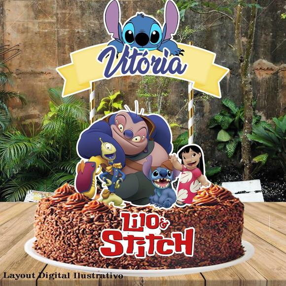 Topo de Bolo Lilo Stitch - 4276 Arquivo Digital