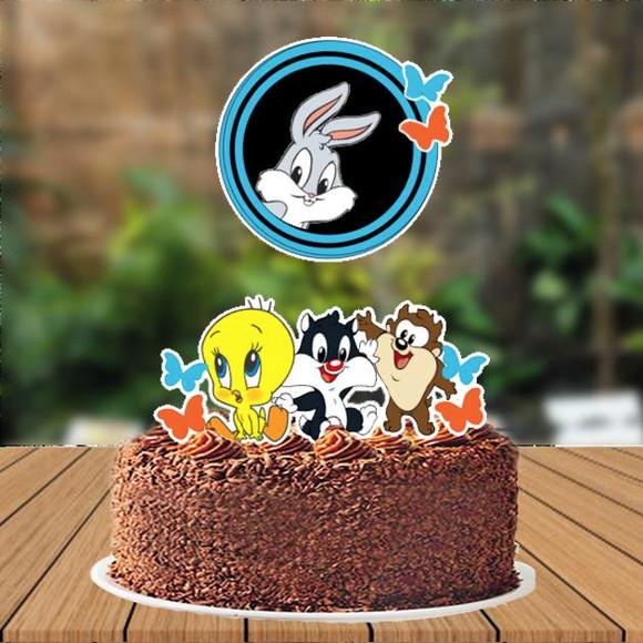 Topo de Bolo Looney Tunes Baby - 3472 Arquivo Digital